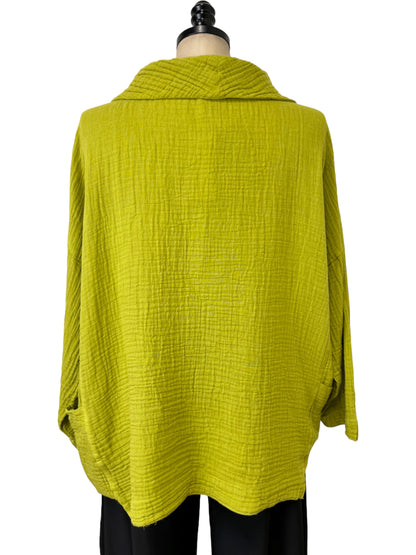 Cotton Gauze Topper in Chartreuse