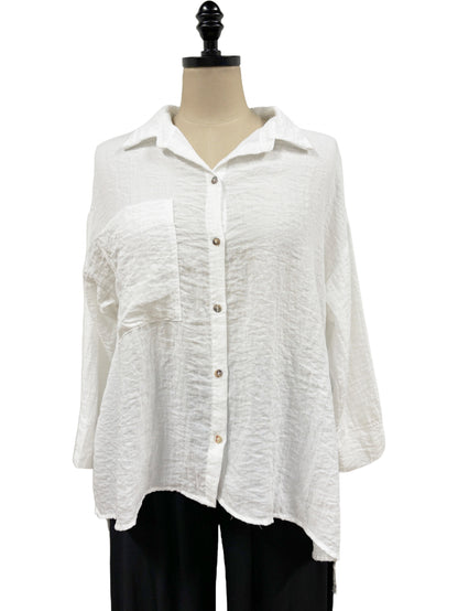 Aline split Blouse in Laundered