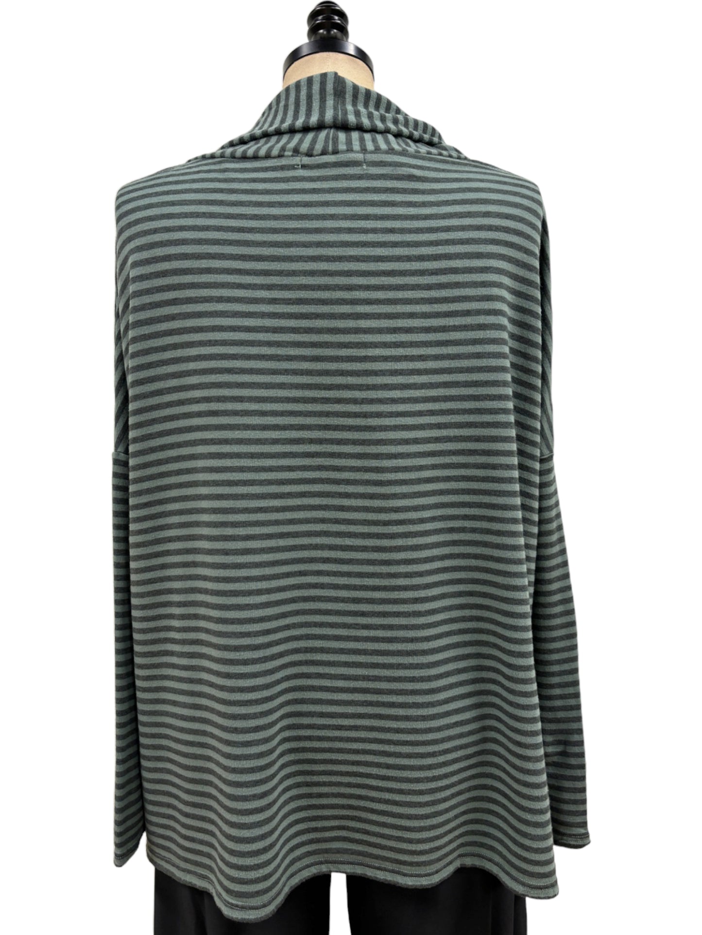 Stripe Boxy Turtleneck in Myrtle