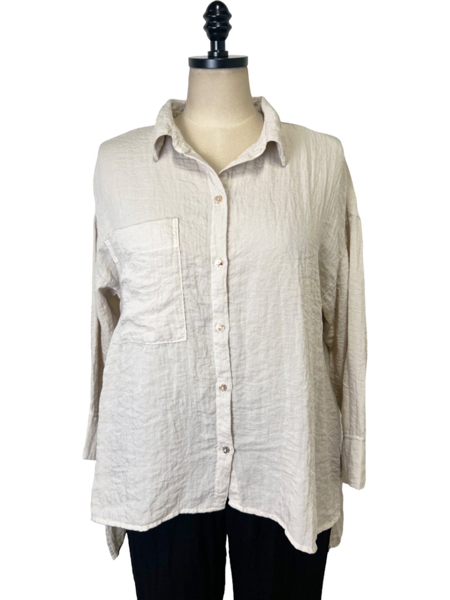 Aline Split Blouse in Natural