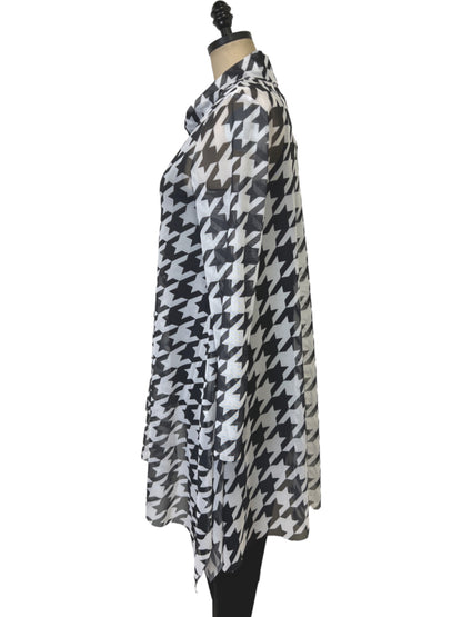 Houndstooth Mesh Tunic