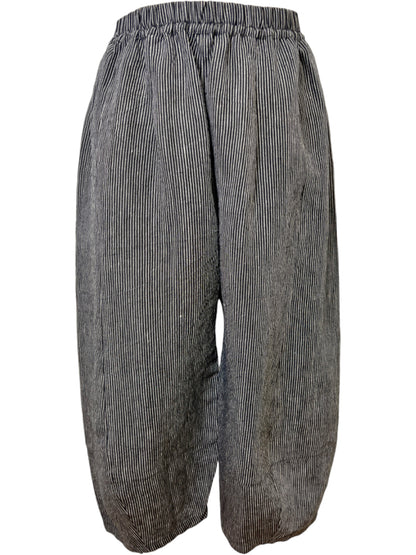 Stripe Lantern Linen Pant