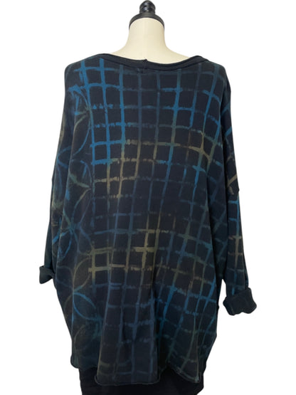 Vegan Cashmere Boxy Pullover in Blue