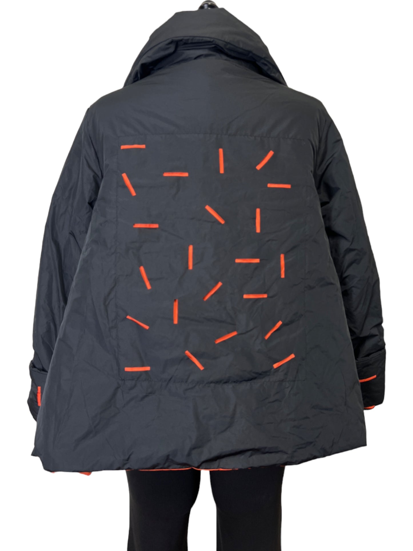 Orange and Black Confetti Coat