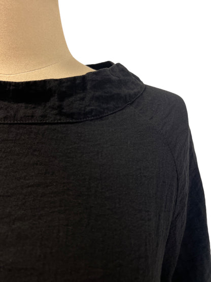 Two Pocket Mock-Cowl Neck in Black