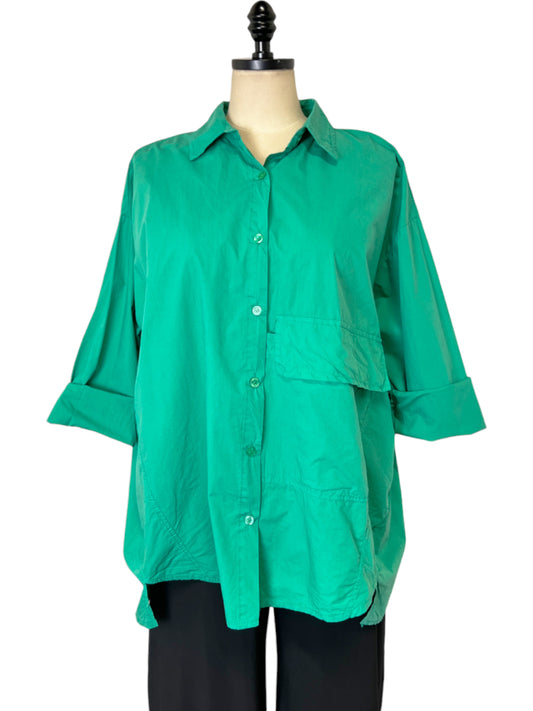 Big Pocket Button Up in Pine