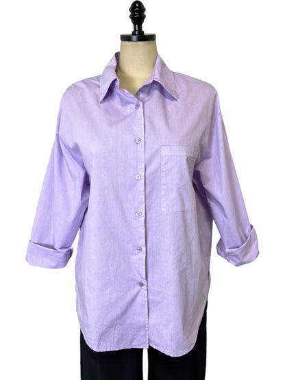 Short Boyfriend Button Up in Lavender