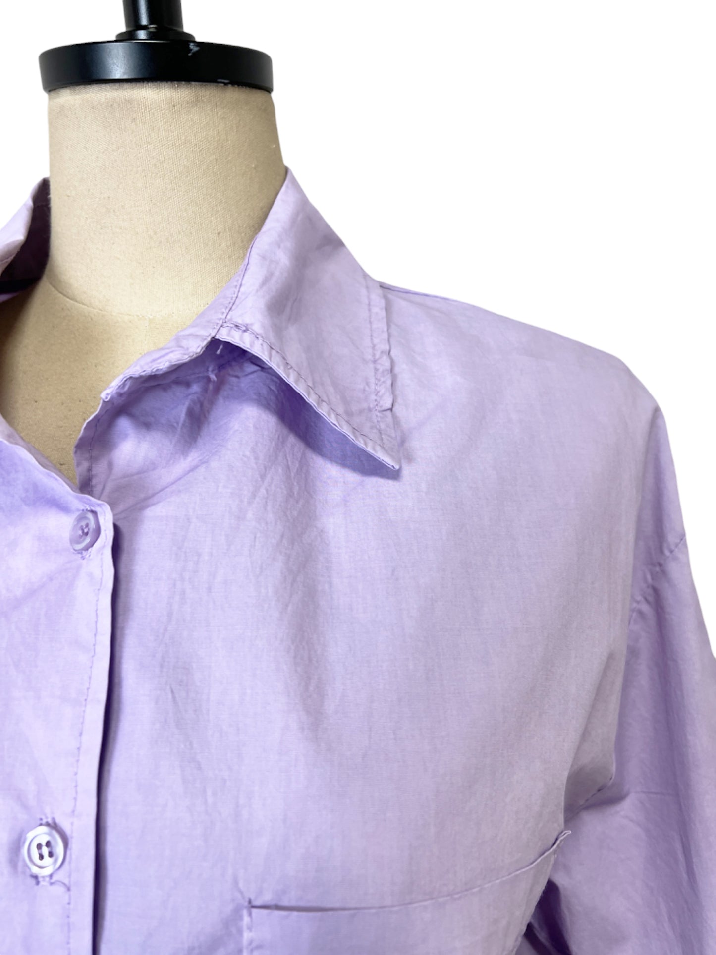 Short Boyfriend Button Up in Lavender