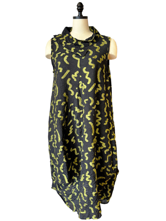 Criss Cross Glam Dress in Kiwi Squiggle