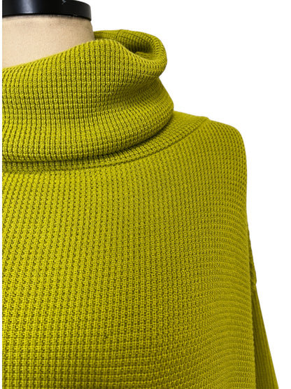 Waffle Cowl Sweater in Avocado