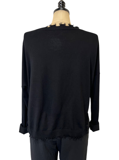 Shabby Chic Crew Neck in Black