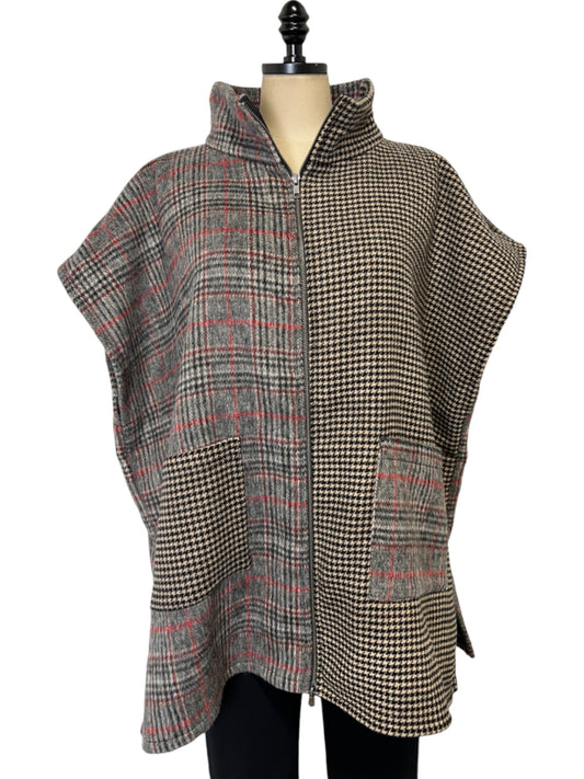 Pip Poncho in Multi-Plaids