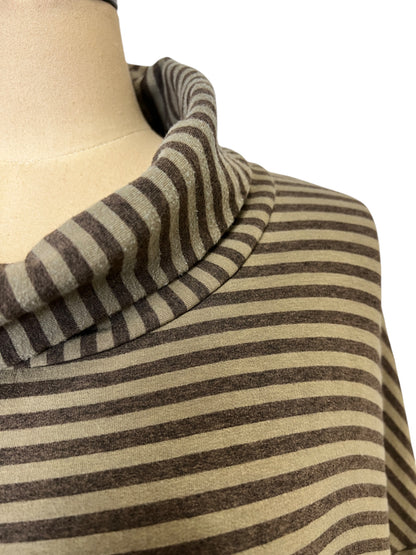 Stripe Boxy Turtleneck in Saddle