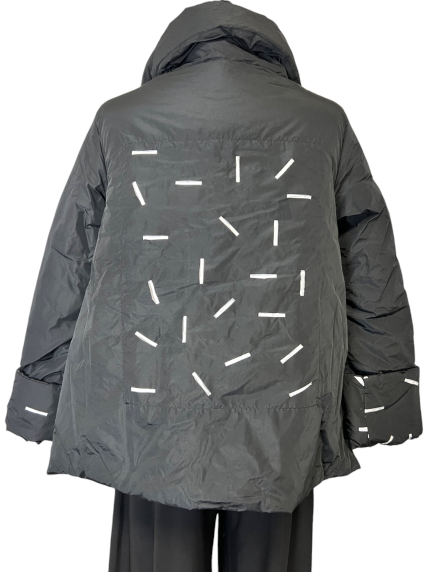 White and Black Confetti Coat