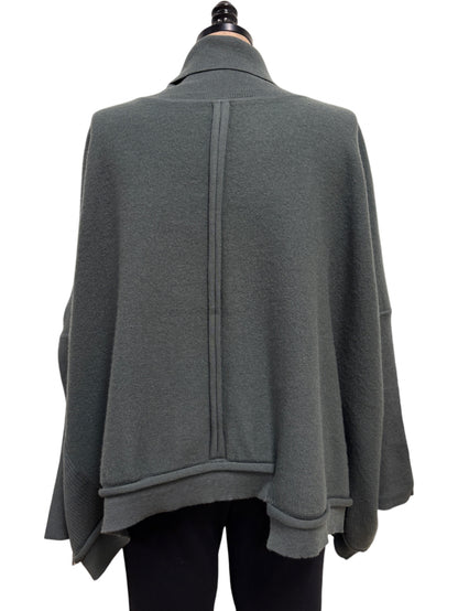 Front Seam Turtleneck Sweater in Moss