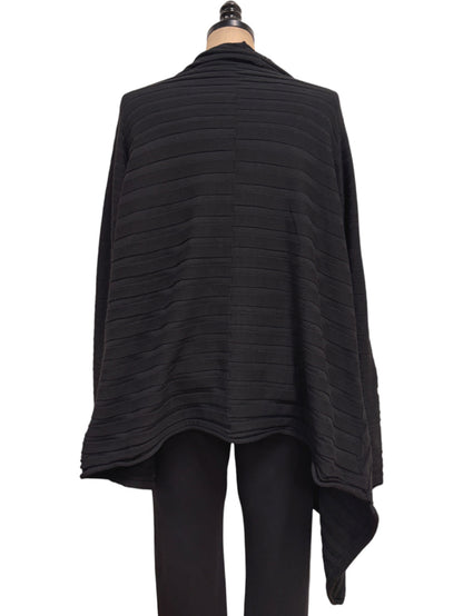 Rib Cardigan in Black