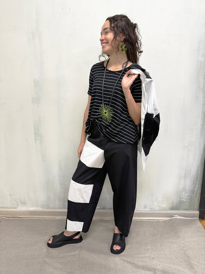 Patchwork Pant in Black and White