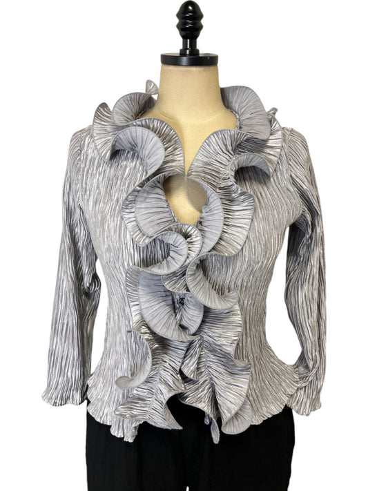 Ruffle Jacket in Silver