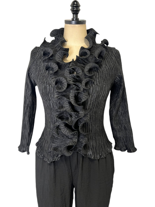 Ruffle Jacket in Black