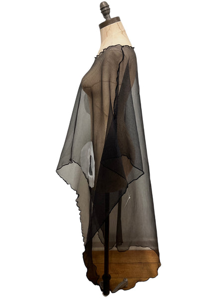 Sheer Gauze Mesh with appliqué Tuni