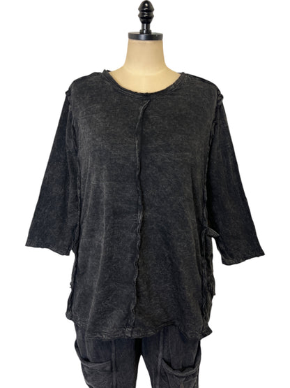 Tunic Tee Long Sleeve in Faded Black