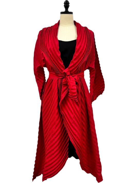 Pleated Duster in Red