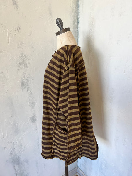 Long Sleeve Tunic in Peanut Stripe