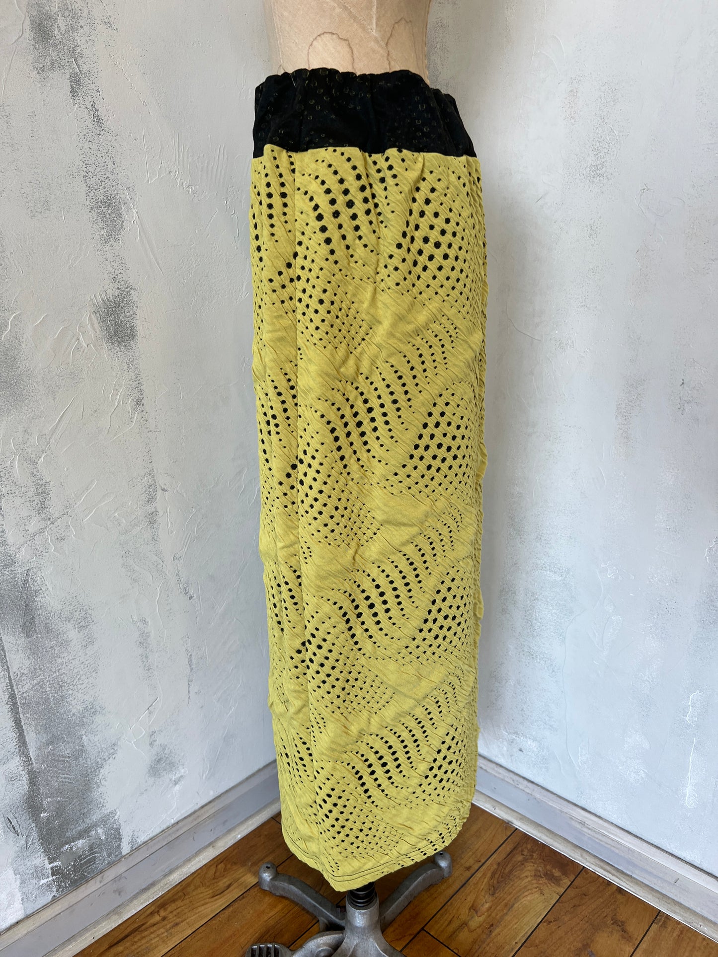 Jacquard Dot Skirt in Yellow