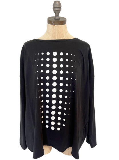 Dots T in Black with White
