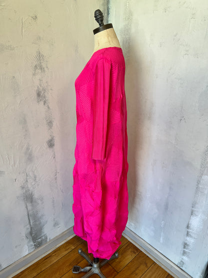 Perma Pleat Dress in Pink Peach