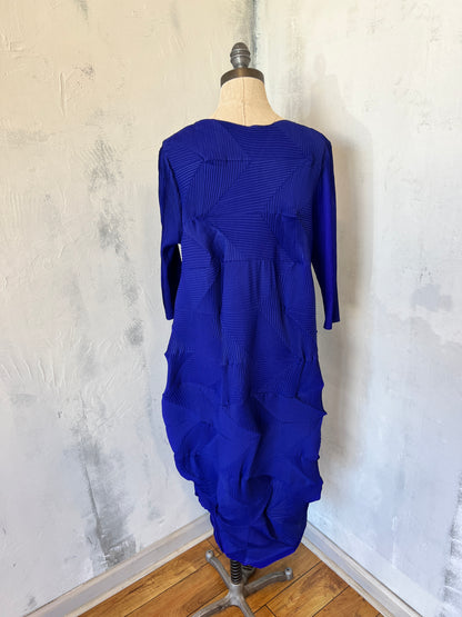 Perma Pleat Dress in Electric Blue