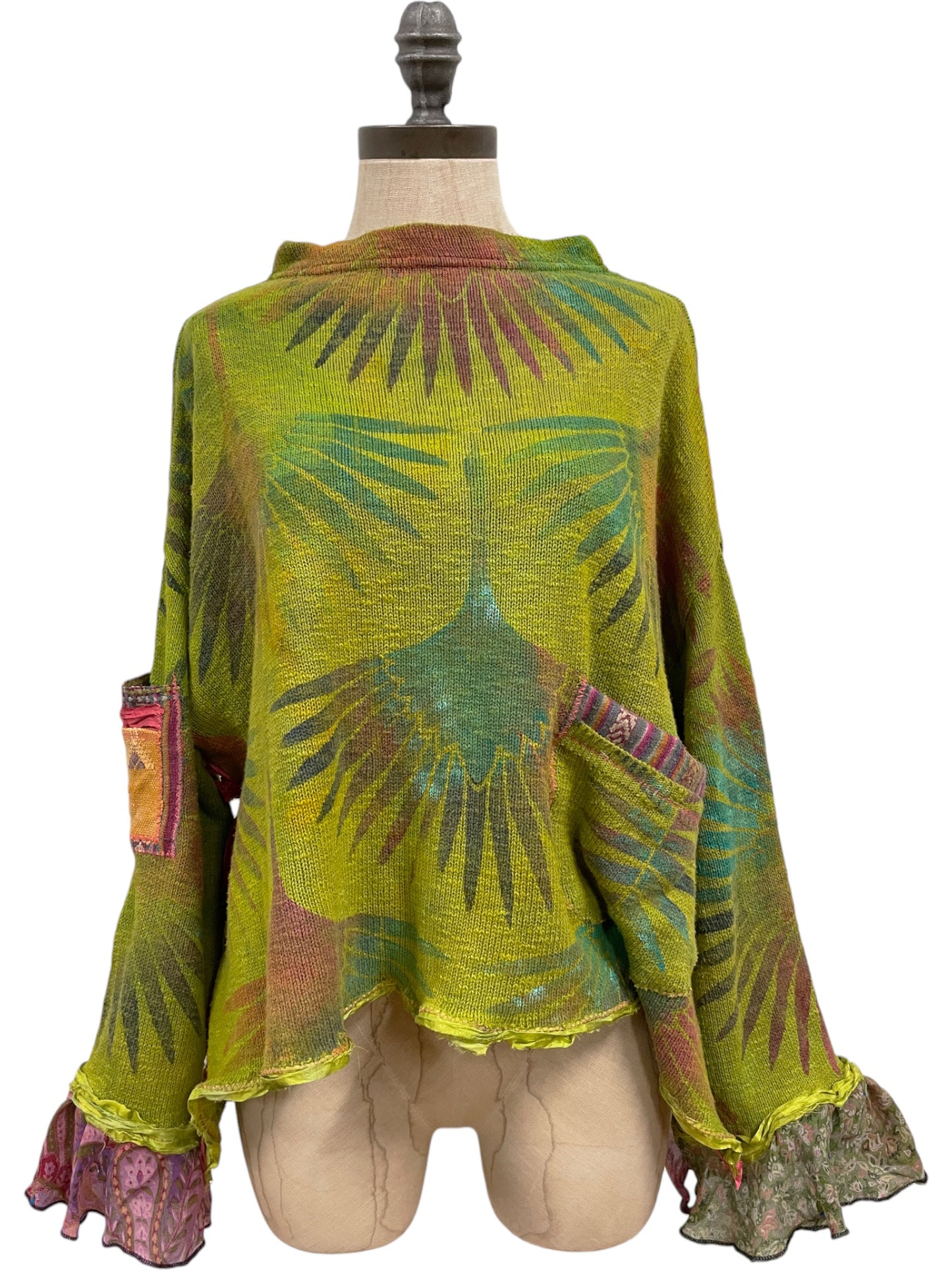 Bird of Paradise Crop Sweater in Tropical Punch