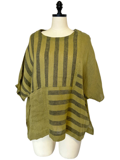 Patchwork Striped Apple Top