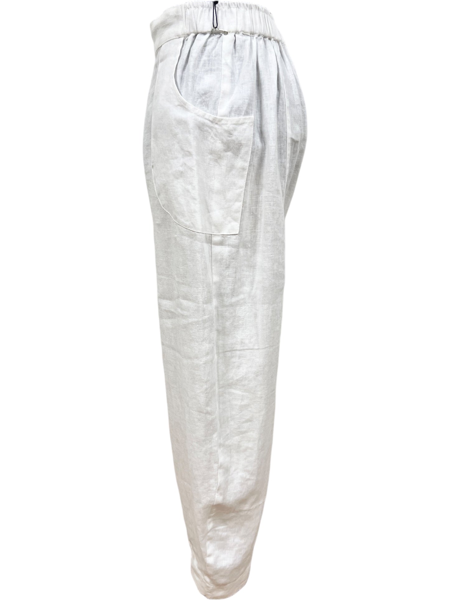 Linen Lantern Pant in White