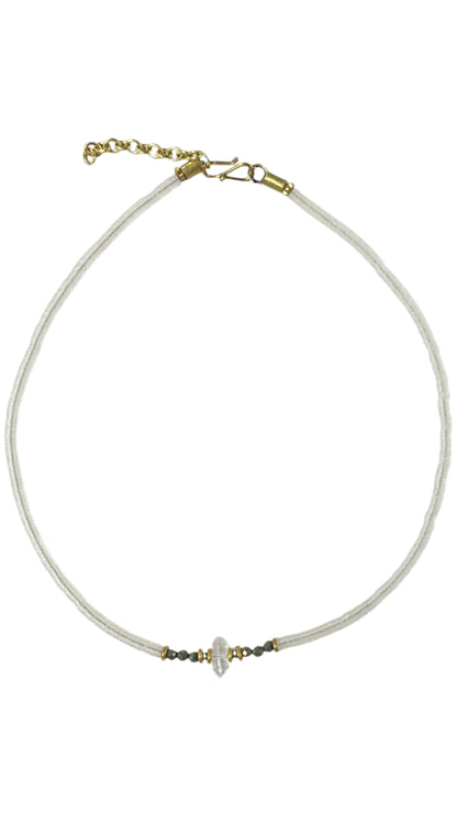 African Vinyl and Herkimer Diamond Choker