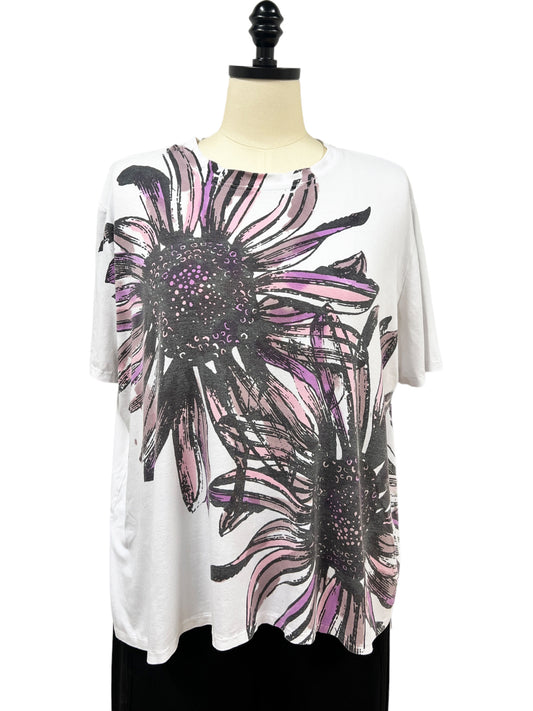 Sunflower Tee in Pink and Grey