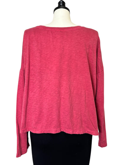 Crop Solid T-Shirt in Ruby