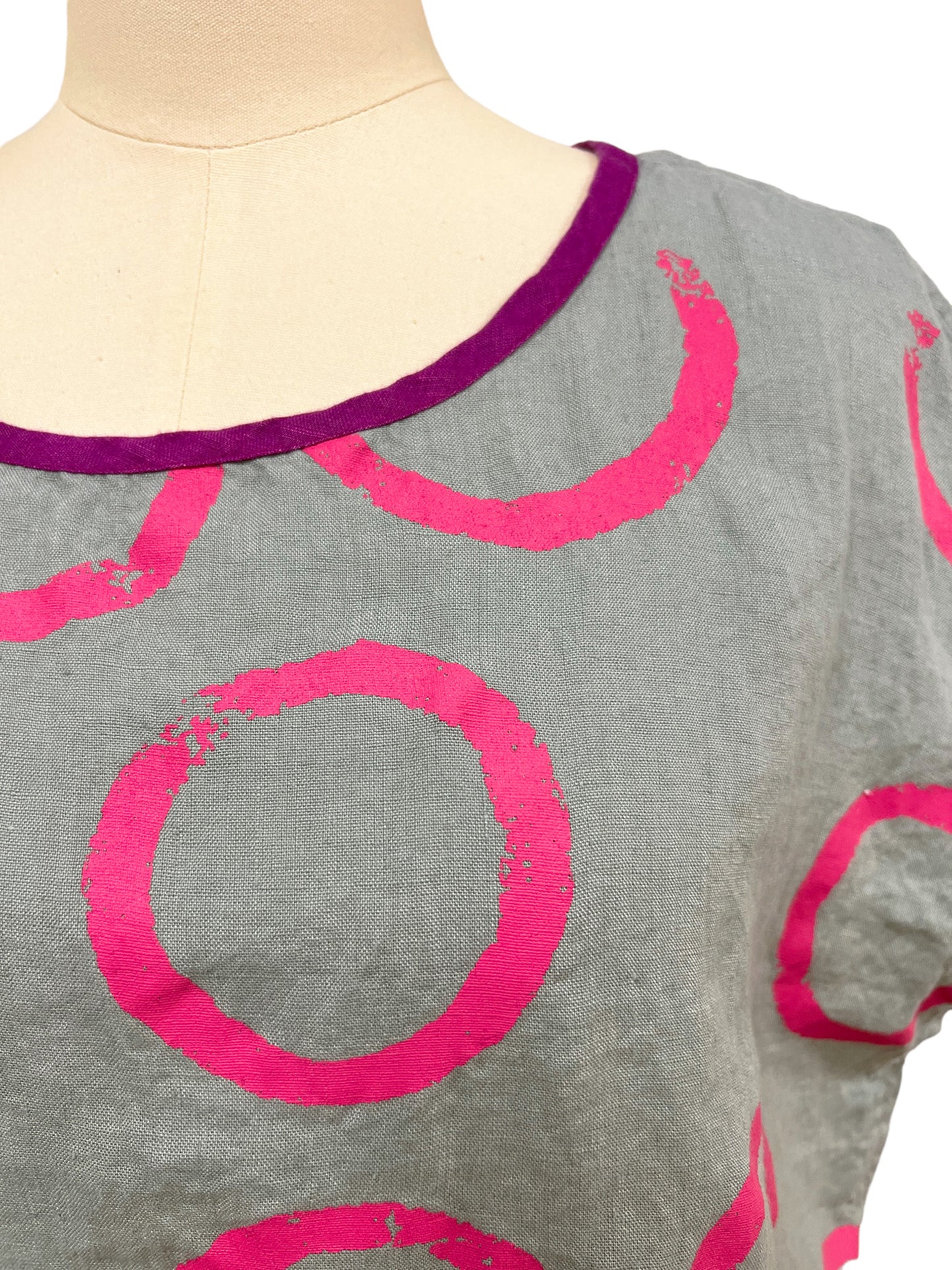 Green with Pink Circles Top