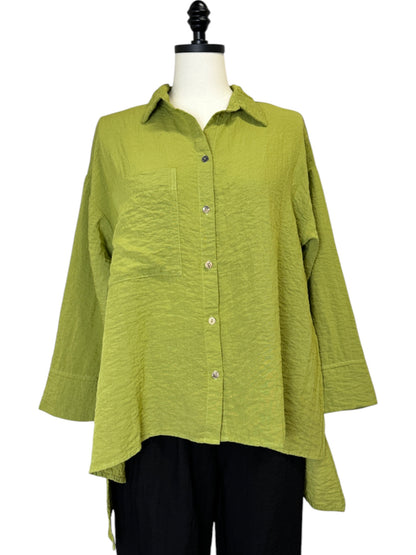 Aline Split Blouse in Green