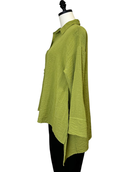 Aline Split Blouse in Green