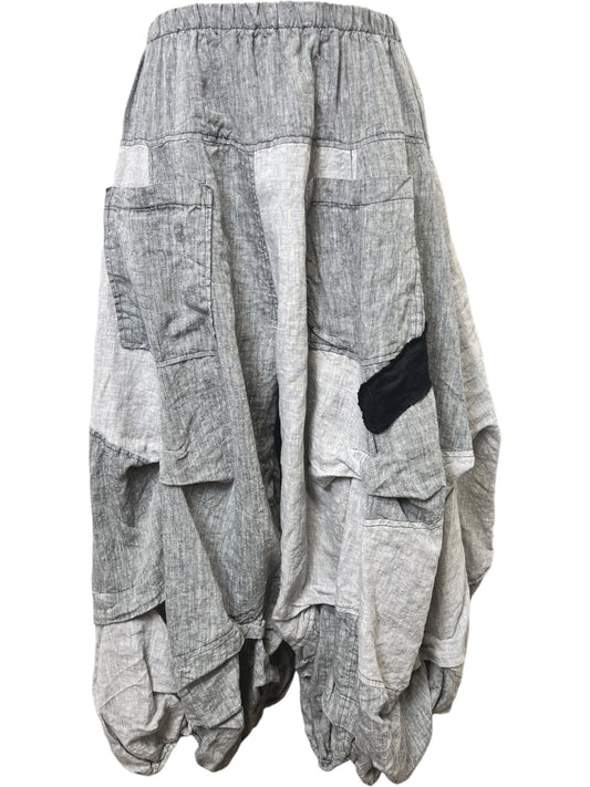 Patchwork Full Pleated Pant