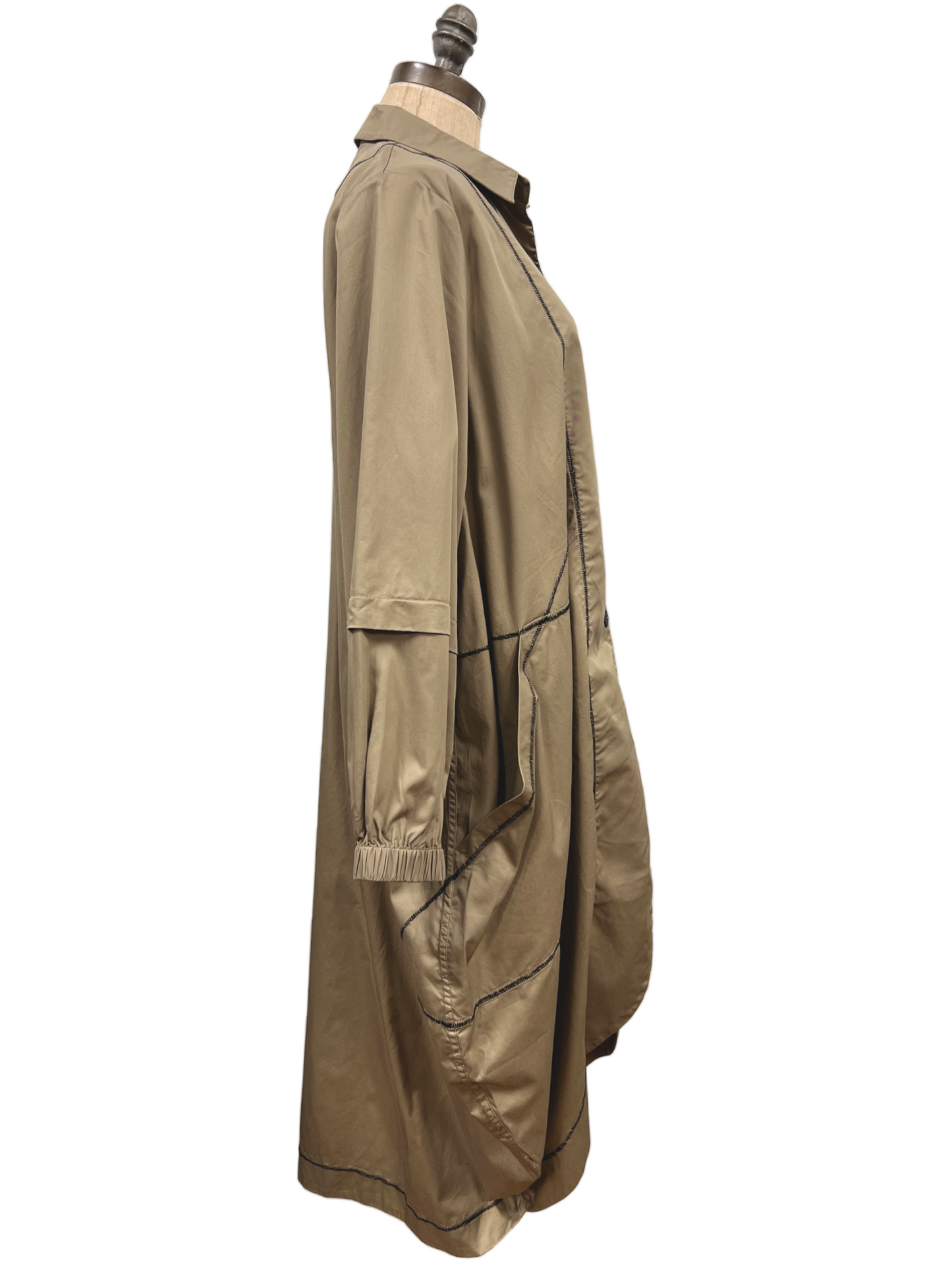 Seam Pocket Duster in Khaki