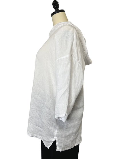 Linen Hoodie in White
