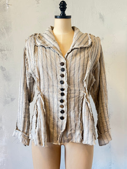 Krista Larson Stripe Linen Jacket