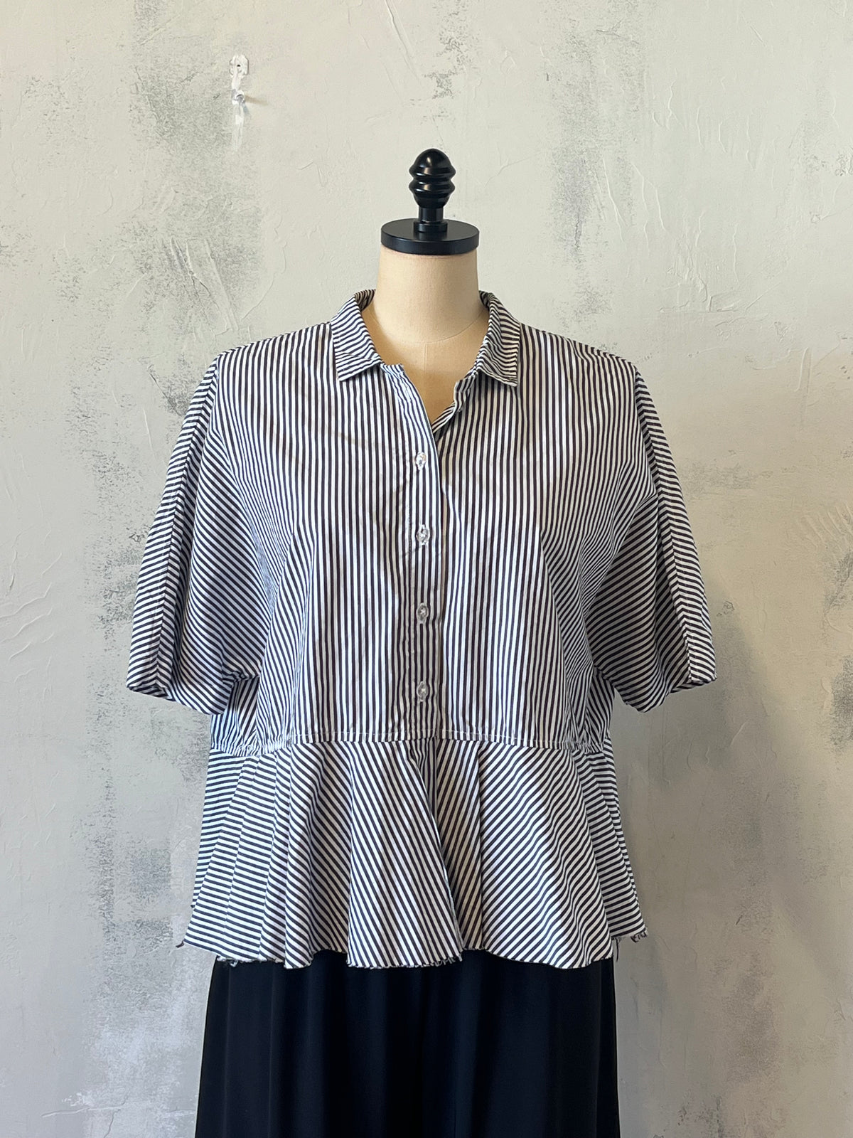 Paper Temples Stripe Button Down Top
