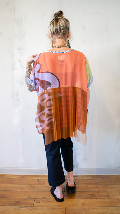Blouse T Long - Ocean Washed Tiles