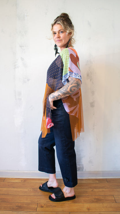 Blouse T Long - Ocean Washed Tiles