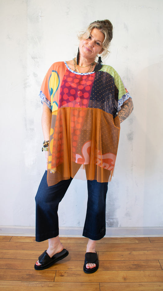 Blouse T Long - Ocean Washed Tiles