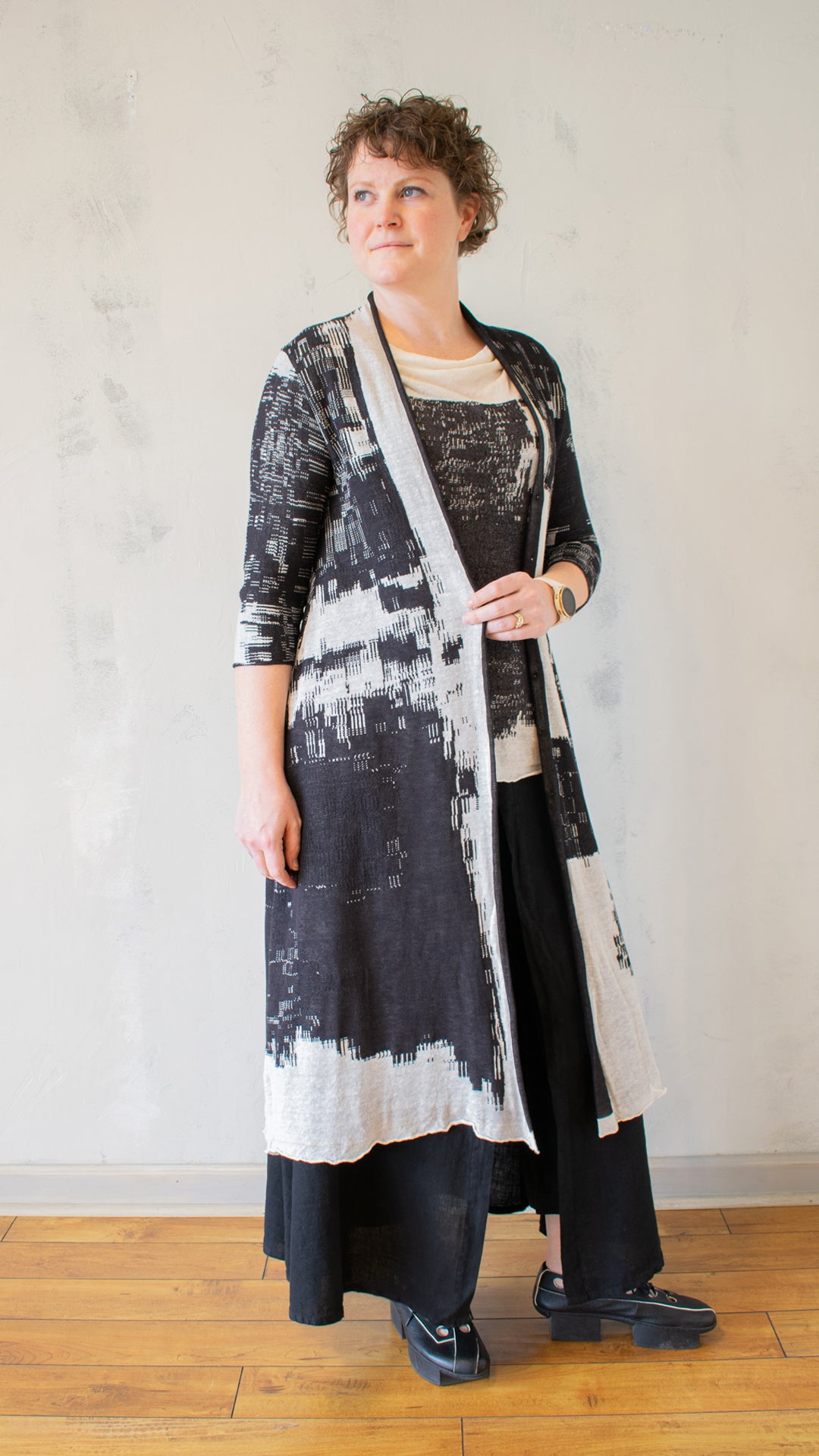 Jacquard Knit Duster