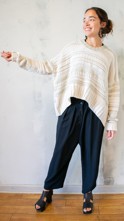 Oat and Cream Stripe Sweater